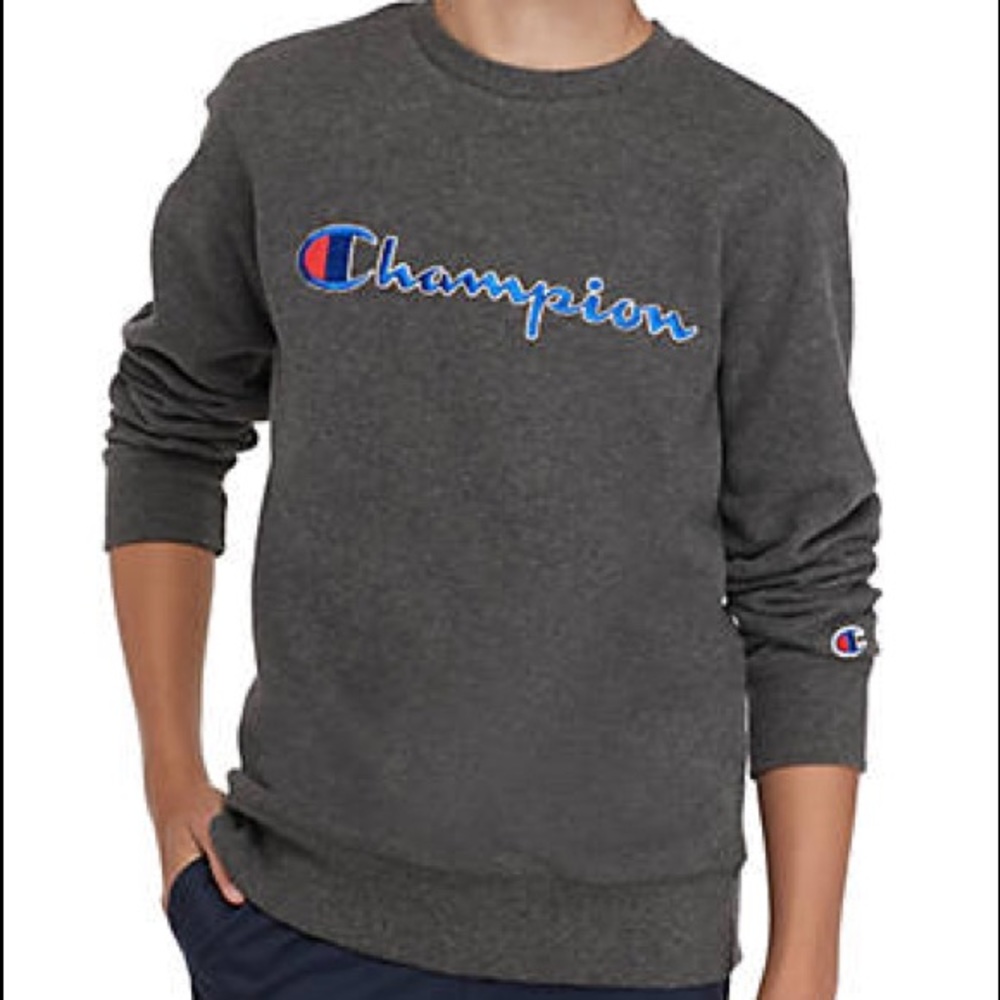 Champion Heritage Crew Neck Sweatshirt Gray M NEW